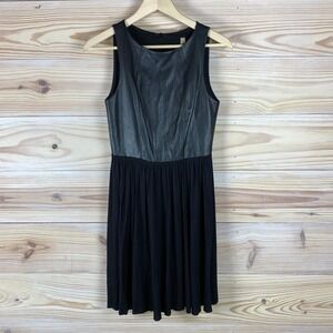 Bailey44 Dress Womens Sleeveless Mini Faux Leather Minimalist Party USA